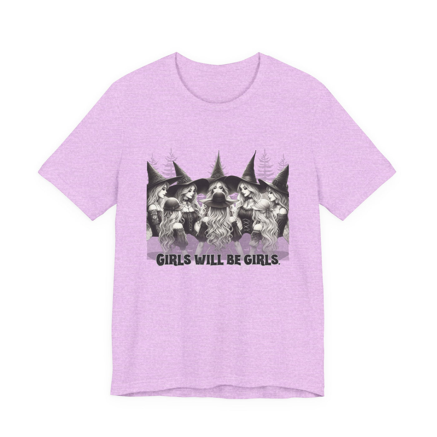Girls Will Be Girls Graphic Tee, Unisex Casual Shirt, Witch T-Shirt, Halloween T-shirt, Gift