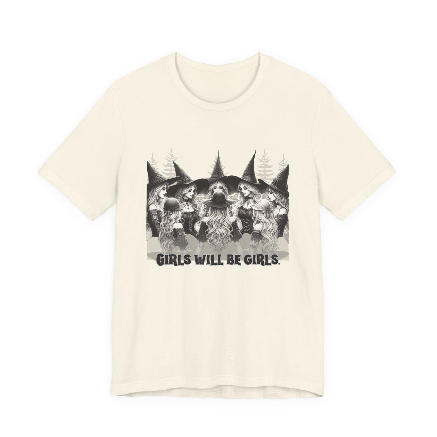 Girls Will Be Girls Graphic Tee, Unisex Casual Shirt, Witch T-Shirt, Halloween T-shirt, Gift