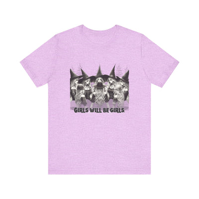 Girls Will Be Girls Graphic Tee, Unisex Casual Shirt, Witch T-Shirt, Halloween T-shirt, Gift