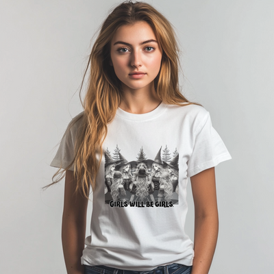 Girls Will Be Girls Graphic Tee, Unisex Casual Shirt, Witch T-Shirt, Halloween T-shirt, Gift